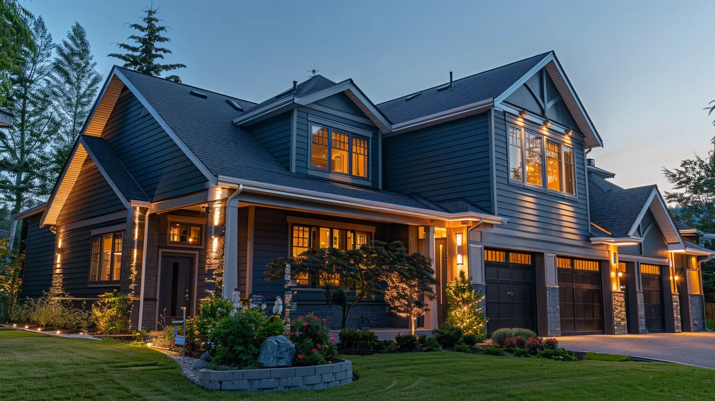 a detailed view of a beautifully crafted home exterior showcasing diverse siding materials, illuminated by warm afternoon sunlight, revealing the craftsmanship and quality that reflect the local climate. a detailed view of a beautifully crafted home exterior showcasing diverse siding materials, illuminated by warm afternoon sunlight, revealing the craftsmanship and quality that reflect the local climate.